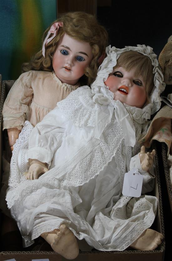An AM 1894 doll, original body, 22in. and a Kopplesdorf doll, bent limbs, vintage original body, 24in. (2)